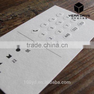 2016 duplex cotton paper debossed thick business card