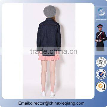 2016 Fashion Denim Long Sleeve Lady Shirt