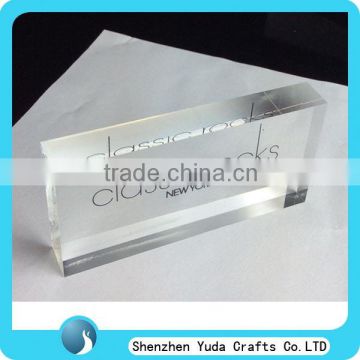 custom design hand made lucite clear logo block favorable price plexiglass block acrylic