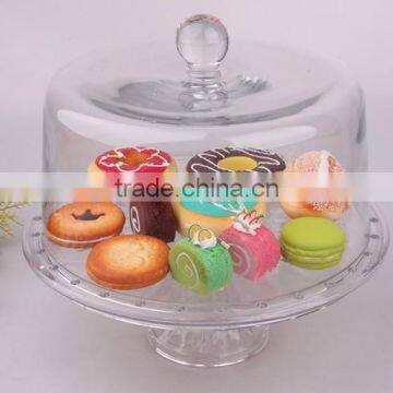 glass cake cover wth glass stand