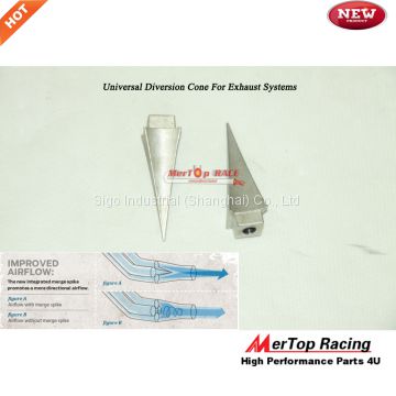 MerTop Race Full SS304 merge spike universal diversion cone for exhaust system high air flow