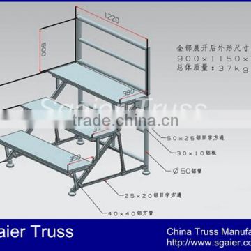 adjustable aluminum frame plywood cover singing choir stage