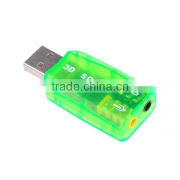 USB 2.0 to 3D 5.1 Audio Sound Card Adapter 3.5 mm for PC Laptop