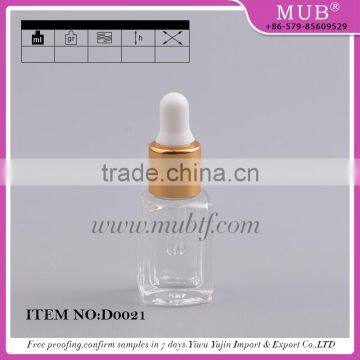 new design empty glass essential oil bottles with aluminum dropper cap