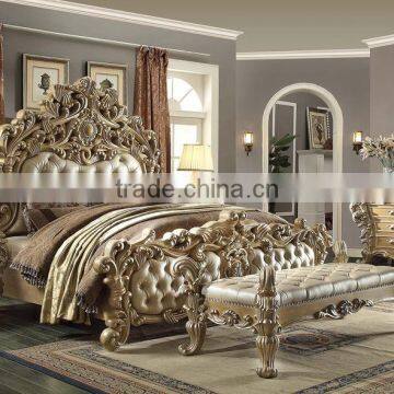European Classical Bed/Baroque Solid Wood Royal Bedroom Furniture Set(MOQ=1 SET) photo-2