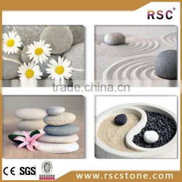 Black and white garden pebble stone decoration