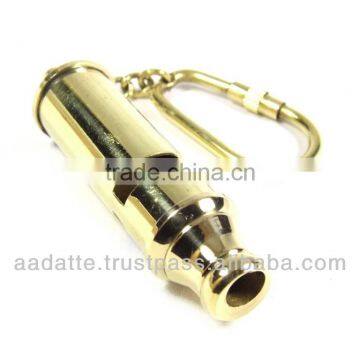 Brass Keychain Scouts Whistle Brass Whistle Nautical Key Chain Whistle Key Ring