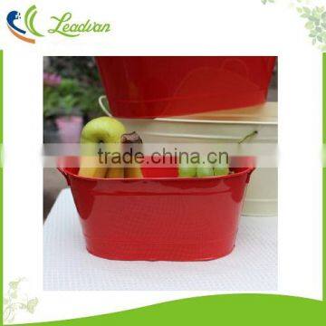 Galvanized White Oval Bulk Flower Buckets for Sale photo-3