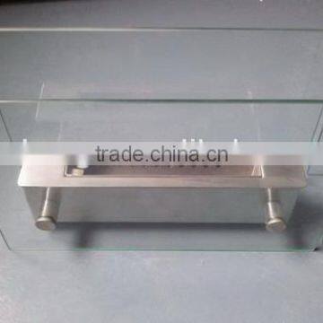 stainless steel bio ethanol fireplace with clear crushed glass