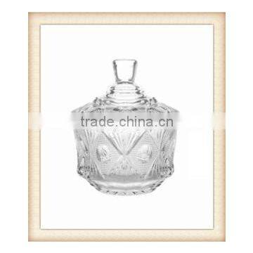 Wholesale glass candy box with lid ,Promotion glass sugar bowl