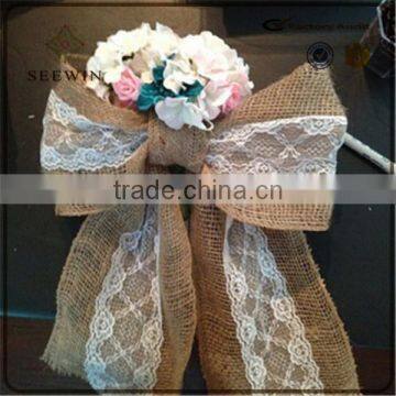 Burlap Lace Table Sash for Chair Cover ,wedding photo-3