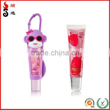 Cute cartoon mini lip gloss tube 3ml mini size lip gloss bottle case