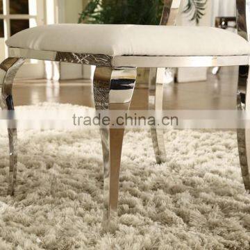 Heart Shape Silver Stainless Steel Legs White Wedding Chair photo-5
