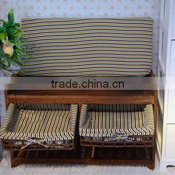 Wood Storage Cabinet Shoe Rack Bench With Drawer for Living Room photo-4