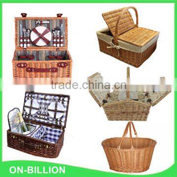 Wicker Ware Set Picnic Basket Set With Insulated Cooler Bag for 4 Person photo-2