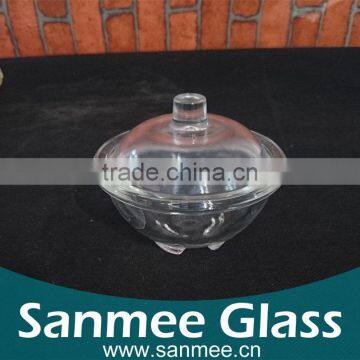 Transparent Round Glass Candy Bowl Glass Sugar Bowl