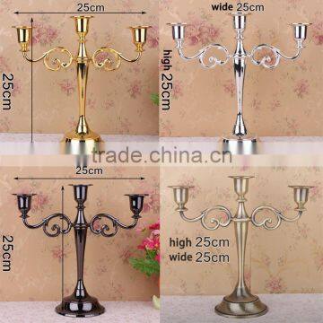 Free Shipping Metal Candle Holder Equisite European 3-arm for Wedding Decoration Candlestick Romantic Dinner Candle Holders photo-5