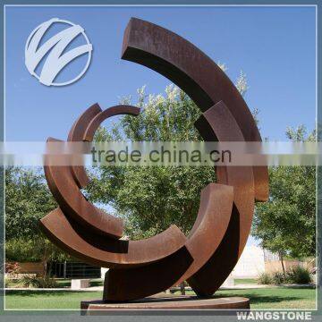 Permanent Art Weathering Steel Quarter Ring Sculpture for public art