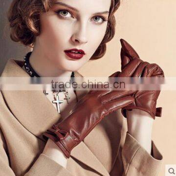 HOT SELLING Women's Natural Waterproof Leather Gloves photo-4