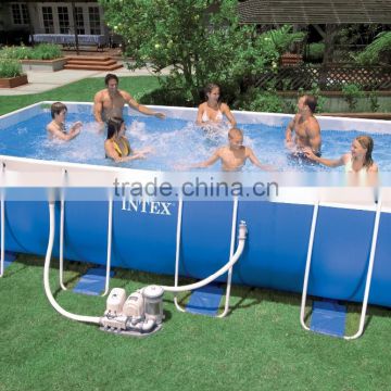 High quality rectangle swimming pool intex above ground metal frame pool