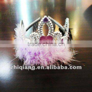 elegant princess feather tiara crown