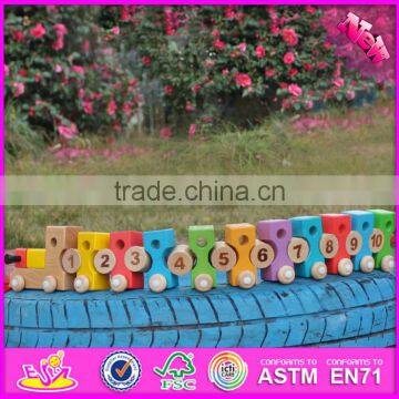 2016 New Design Educational Number and Blocks Wooden Pull Toy Car W05C079 photo-3