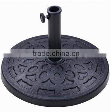 High Quality black decorative pattern resin beach umbrella screw base patio