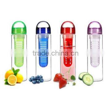 Tritan Plastic BPA Free Fruit Infuser Water Bottle Round Hander 700ml photo-2