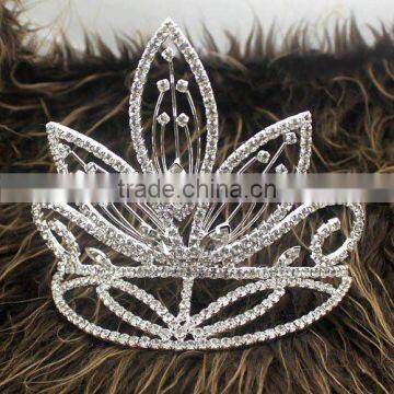 Fashion Silver Rhinestone Bridal Hair Jewelry Rhinestone Hair Extensions Crown photo-2