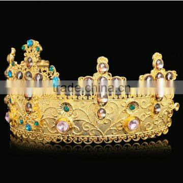 FC001-001Fashion Baroque Style Headband Wedding Pageant Crown Beauty Queen Crystal Crown photo-5