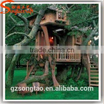 China Manufacturer Make Imitated Decorative Artificial Ficus Banyan Tree House for Outside Decoration photo-2
