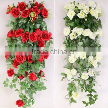 100CM 5Stems Artificial Rose Garland Wedding Party Decor Silk Flower Vine Garland