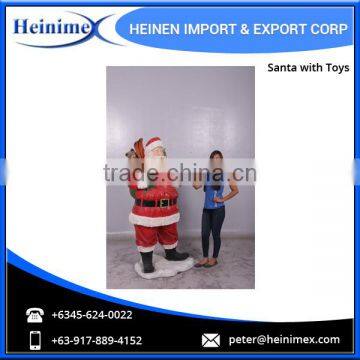 High Quality, Durable, Cold Cast Poly-Resin & Fibre-glass Santa with Toys