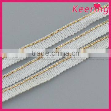 Hot sale gold bead trim for garment accessory WTPE-035