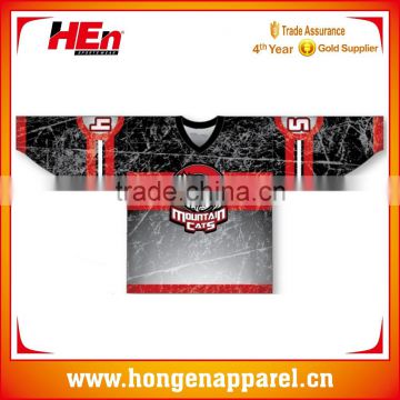 Hongen apparel Custom Full Sublimation Printing Unique International Ice Hockey Jerseys,Custom Made Ice Hockey Shirt