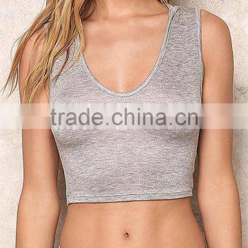 Latest Top Designs for Women Soft Sleeveless Hoodie Crop Top HST3787 photo-2