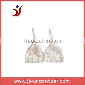 Women Lingerie White Lace Soft Bra,Wholesale Underwear Fashion Wireless Bra,Style JS-172,OEM Service