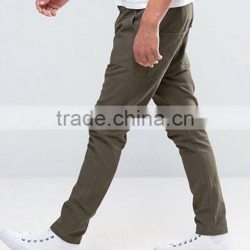 High Quality Custom Guangzhou Manufacturer OEM Drop Crotch Button Fly 100% Cotton Twill Breathable Khaki Men's Casual Pants photo-4