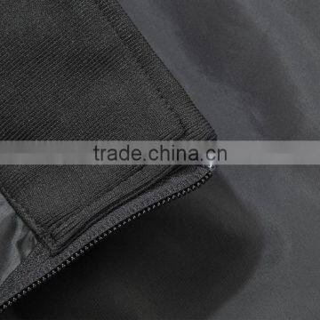 Manufacturer From Jiangxi Men's Waterproof Jacket Black Color Open Fly With Zipper 100% Polyester AC Coated With 1x1 Rib photo-3