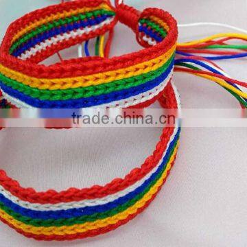 New Design Rainbow Color String Braided Bracelets Hand Woven Fabric Cord Bracelets Friendship Bracelets Gifts photo-5