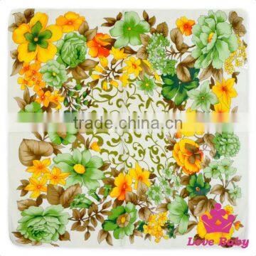Wholesale Cheap Floral Jacquard Printing Bandanna Silk Scarf For Kids photo-3