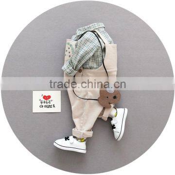 S17744A Toddlers Kids Outfits Baby Overalls 2pcs Clothes Sets photo-4