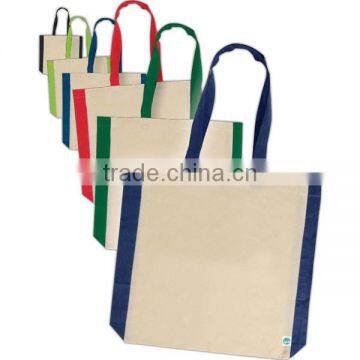 Full Color Print Tote Bag With Side Accents - Made From 6 Oz. Basic Cotton, Measures 16"H x 15"W x 3"D and Comes With Your Logo. photo-2