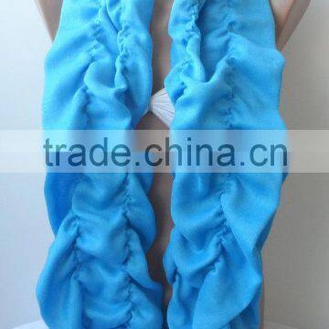 Turquoise Pashmina Scarfs Ruffle Pashmina Scarves Ruffled Soft Scarf Frilly Women Scarf Wedding Scarf PASHMINA Blue Scarfs Turqu photo-4