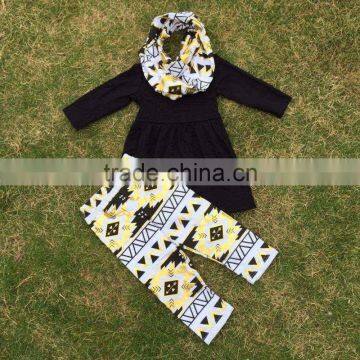 baby girls clothes FALL/Winter kids 3 pieces scarf Aztec pant sets girls Hot sell boutique clothes kids suit