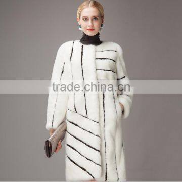 The mink grass mink coat black and white color