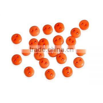 Resin Sewing Buttons Scrapbooking 2 Holes Round Orange-red 6mm Dia