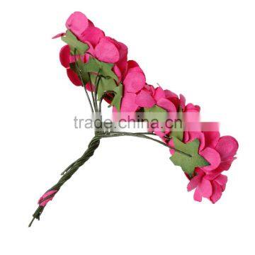 Cheap 8.0cm Home Wedding Party Decor Fuchsia Paper Artificial Flower photo-2