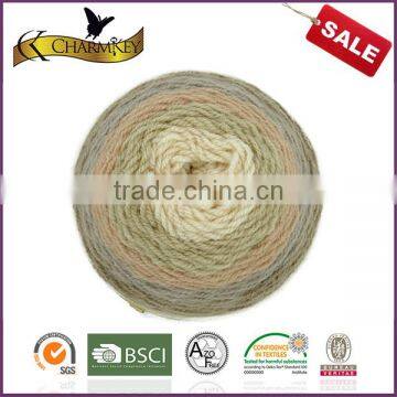 Charmkey new multiple color fancy yarn for knitting scarf cake yarn acrylic wool yarn