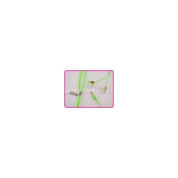 Durable And Lightweight Green Cartoon Mp3 Cute Zipper Earphones For Mp3 / Mp4 Players